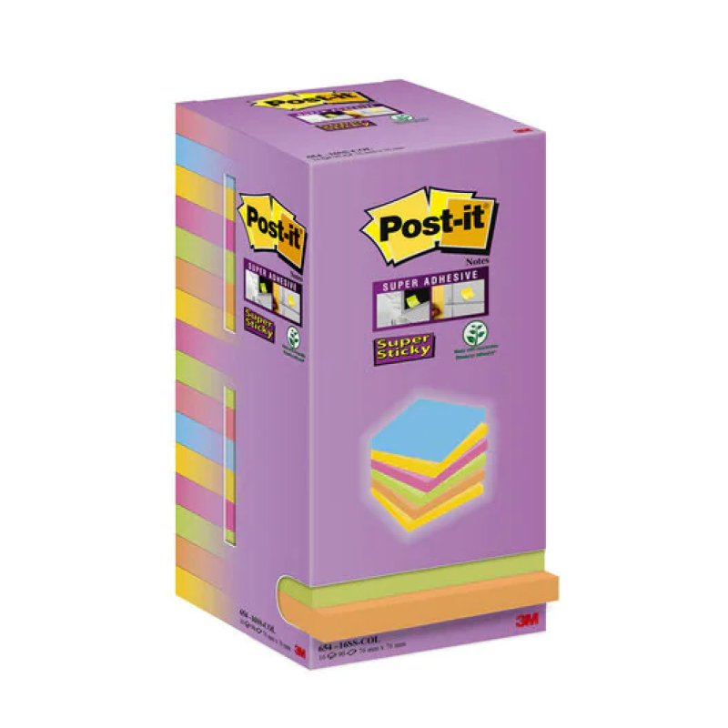 Post-it Bloc-note Super Sticky Notes, 76 x 76 mm Tower