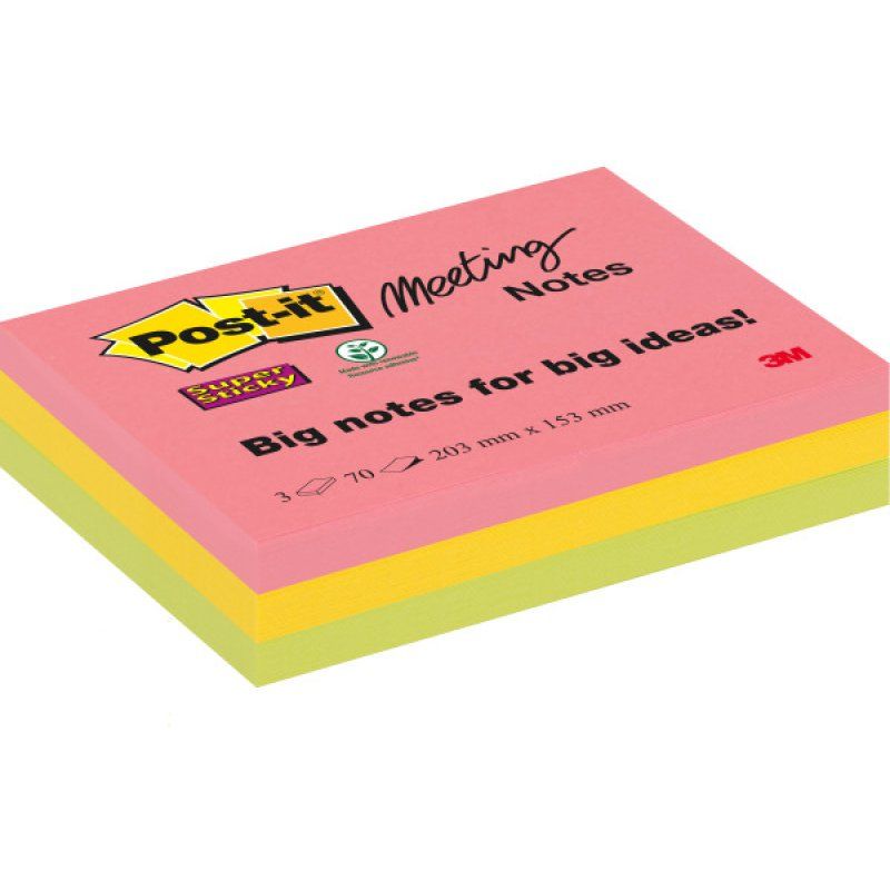 3M 86456SSEU note paper Rectangle Multicolour 70 sheets Self-adhesive