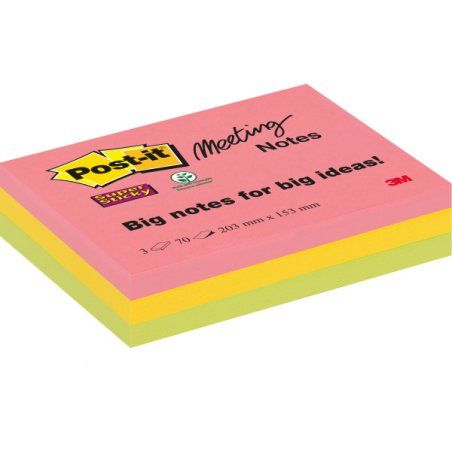 3M 86456SSEU Post-it Rectangle Multicolore 70 feuilles Auto-adhésif
