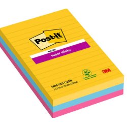 Post-It 7100234250 Carré Bleu, Rose, Jaune 90 feuilles Auto-adhésif