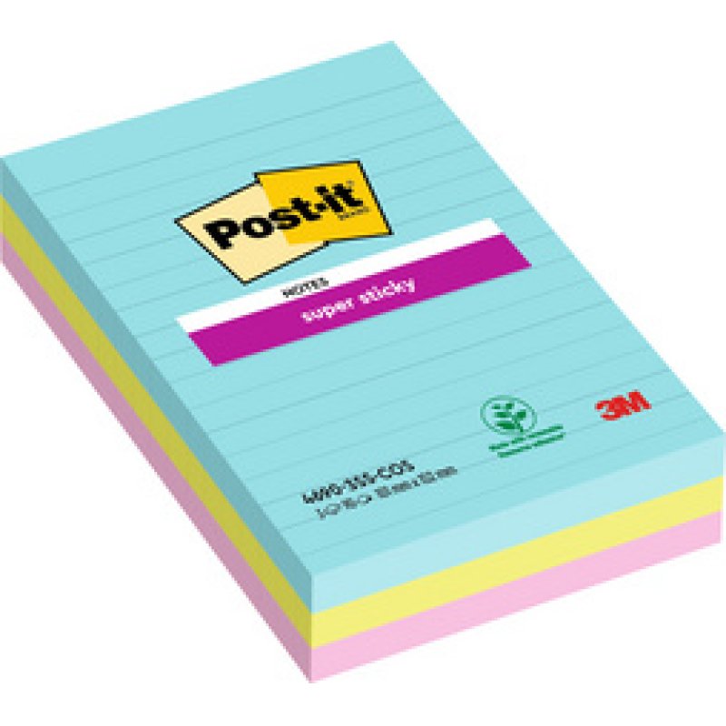 Post-it Bloc-note adhésif Super Sticky Notes, 101 x 152 mm