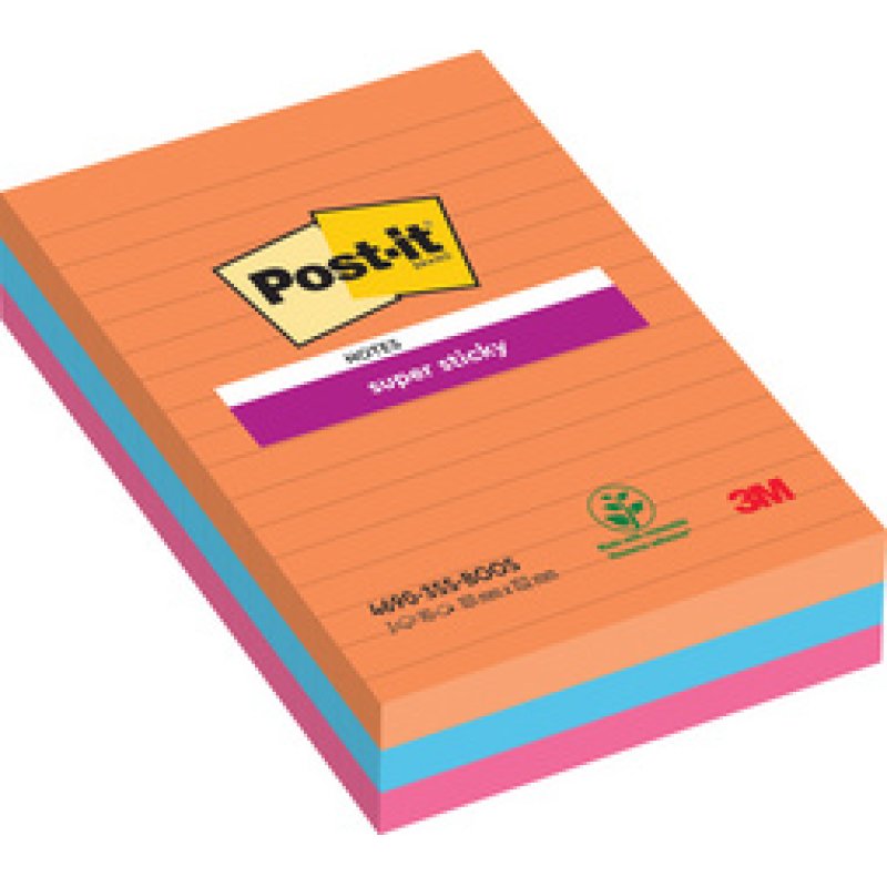 Post-it Bloc-note adhésif Super Sticky Notes, 101 x 152 mm