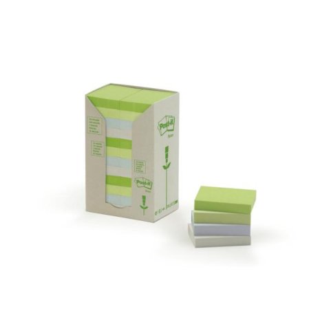 Post-It 653-1RPT self-adhesive label Blue, Green, Grey 24 pc(s)