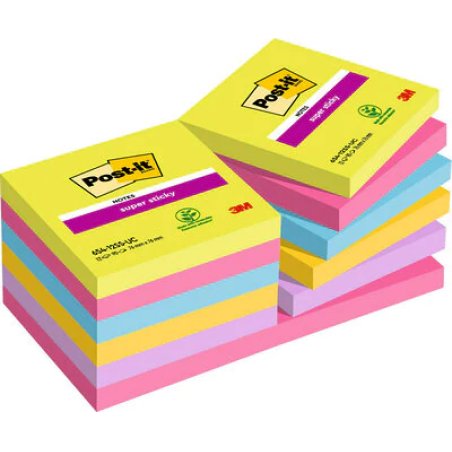 Post-it Bloc-note adhésif Super Sticky Notes, 76 x 76 mm