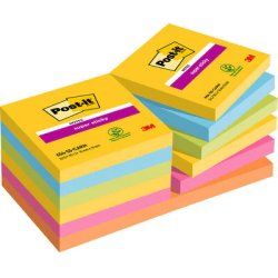Post-It 7100244585 note paper Square Blue, Green, Orange, Pink, Yellow 90 sheets Self-adhesive