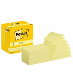 Post-it Bloc-note adhésif Z-Notes, 127 x 76 mm, jaune
