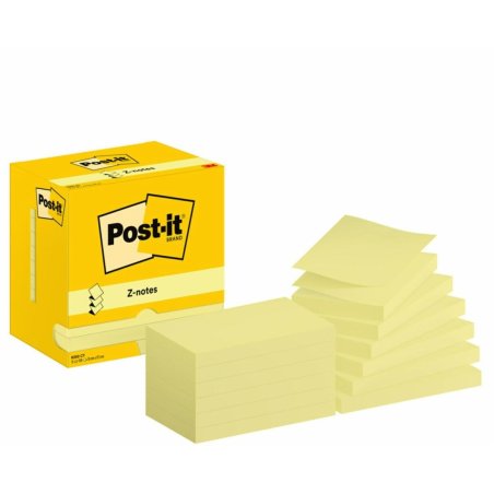 Post-it Bloc-note adhésif Z-Notes, 127 x 76 mm, jaune