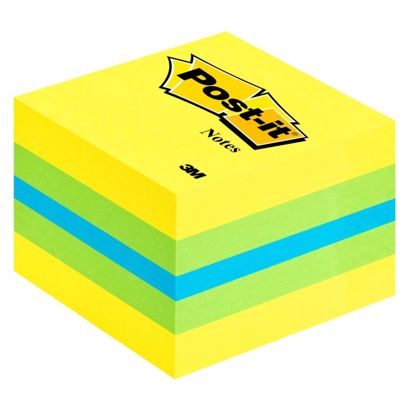 Post-it Bloc-note cube mini, 51 x 51 mm, jaune/bleu