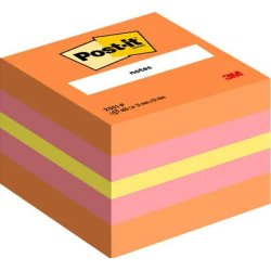 Post-it Bloc-note cube mini, 51 x 51 mm, rose/orange