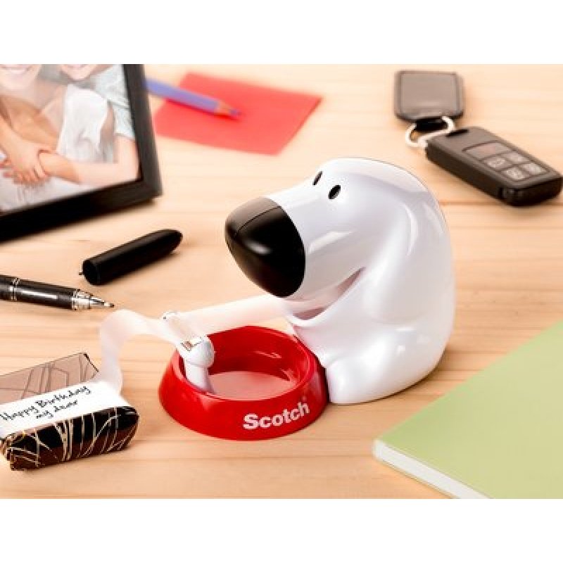 3M Scotch Dévidoir de bureau "Dog", en forme de chien,équipé