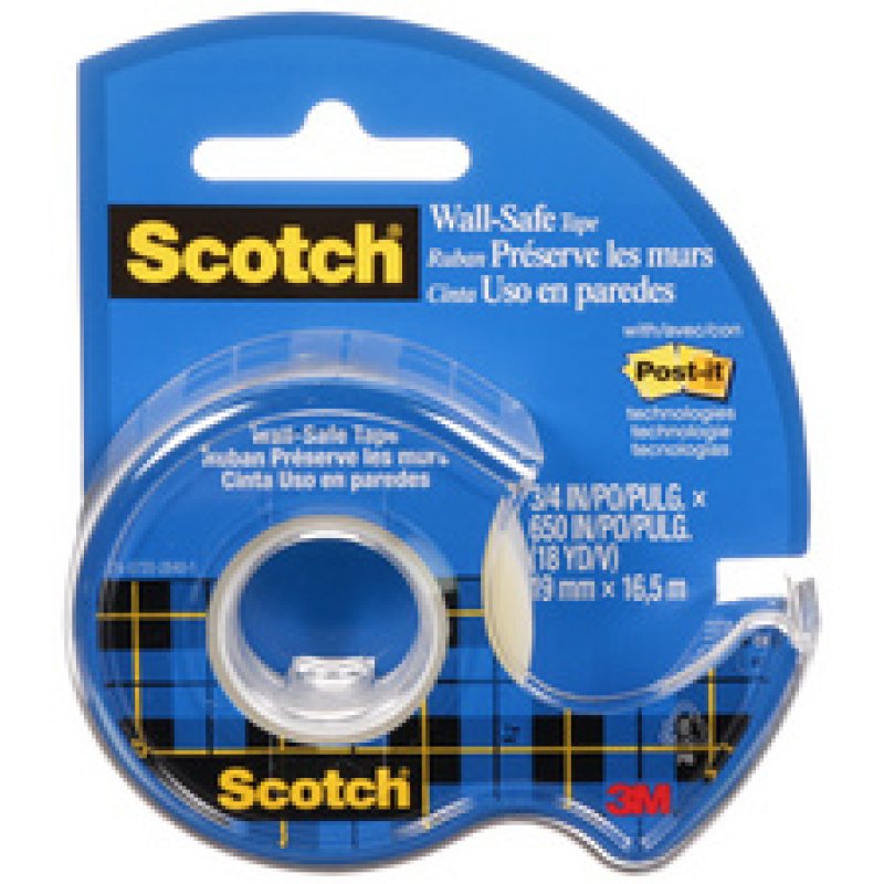 Scotch Ruban adhésif "Wall-Safe", sur dévidoir,19mm x 16,5 m