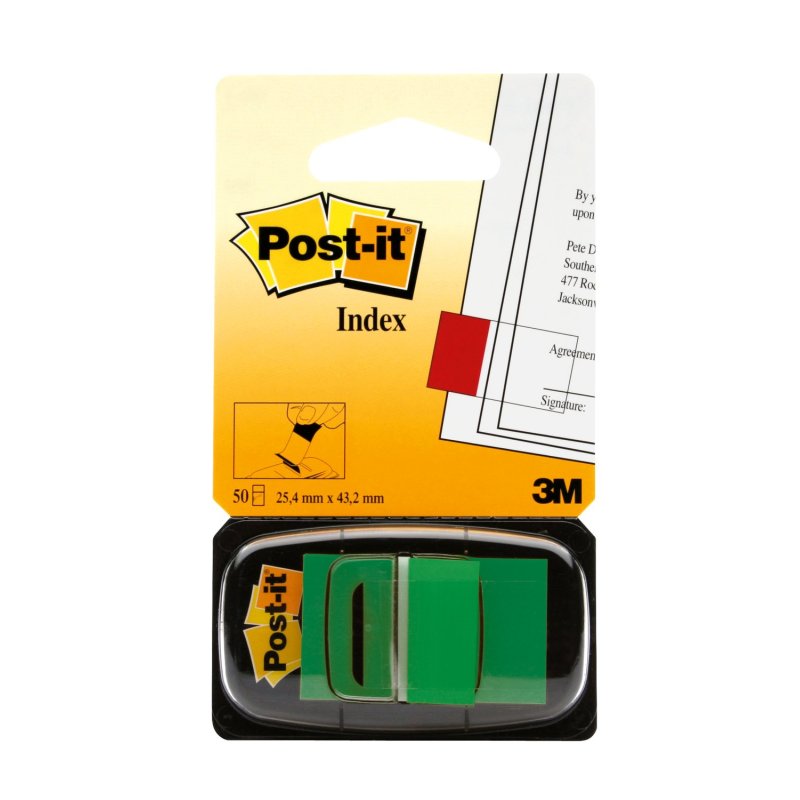 Post-it Marque-pages Index, 25,4 x 43,2 mm, vert