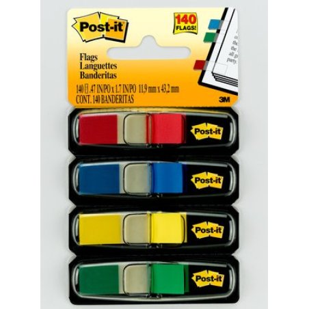 Post-it Marque-pages Index mini, 11,9 x 43,2, 4 couleurs