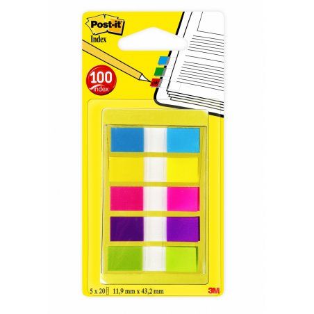Post-it Marque-pages Index mini, 11,9 x 43,2 mm, 5 couleurs