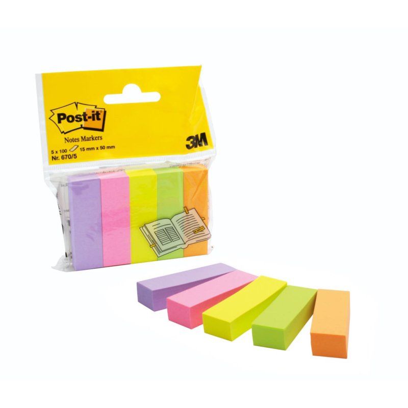 3M 670-5 note paper Rectangle Multicolour 100 sheets Self-adhesive