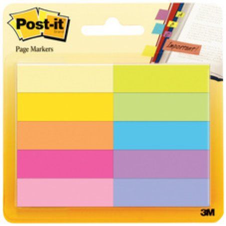 Post-it Marque-pages en papier, 15 x 50 mm, couleurs