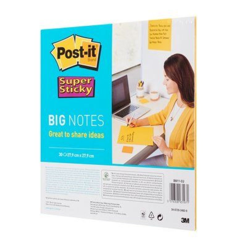 Post-it Grandes notes adhésives Super Sticky, 279 x 279 mm