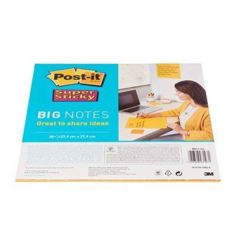 3M Notizzettel Super Sticky Big Notes Gelb note paper Square Yellow 30 sheets Self-adhesive