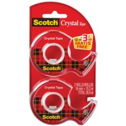 Scotch Dévidoir à main Crystal, transparent, pack économique