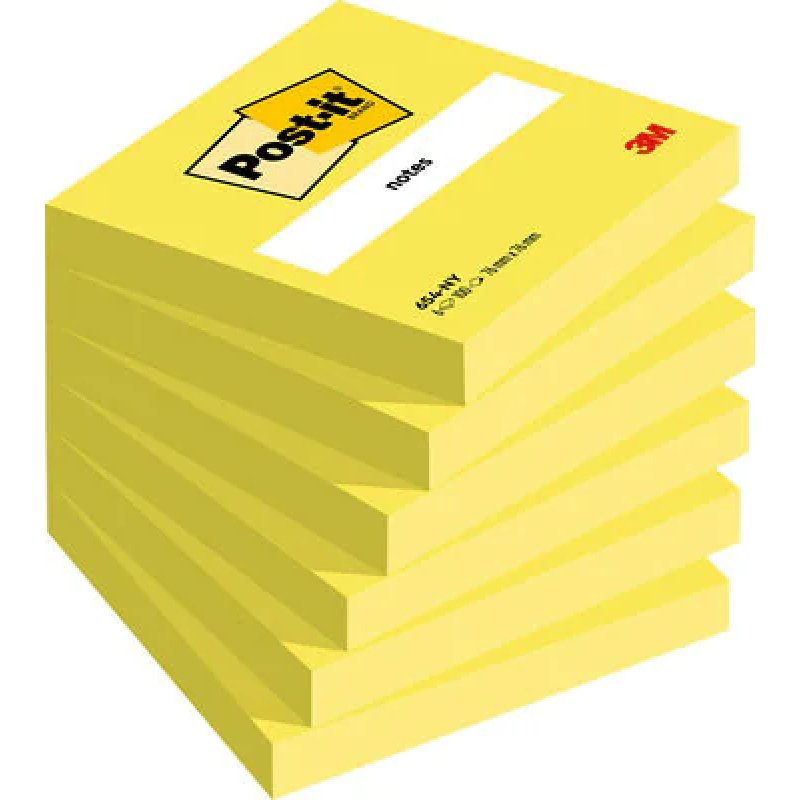 3M 654-NY note paper Square Yellow 100 sheets Self-adhesive