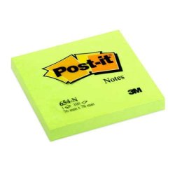 Post-it Bloc-note adhésif, 76 x 76 mm, vert néon