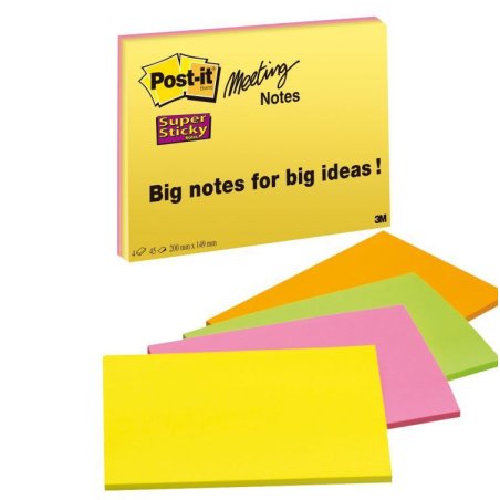 3M 6845-SSP Post-it Rectangle Multicolore 45 feuilles Auto-adhésif