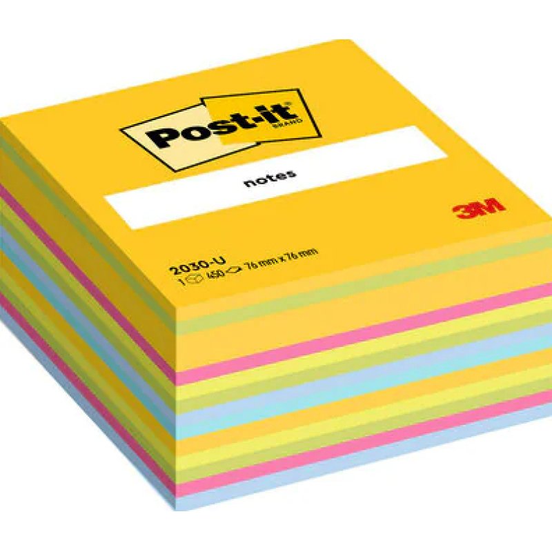Post-it Bloc-note cube, 76 x 76 mm, assorti Light Energie