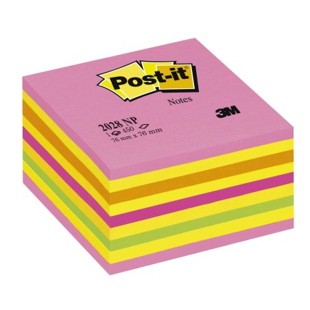 Post-it Bloc-note cube, 76 x 76 mm, assorti Energie Intense