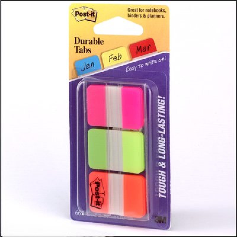 Post-it Marque-pages Index Strong, 25,4 x 38 mm, 3 couleurs