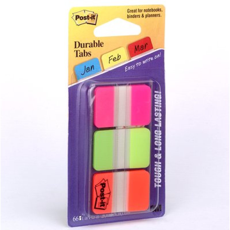 Post-it Marque-pages Index Strong, 25,4 x 38 mm, 3 couleurs