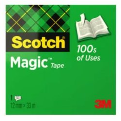3M Scotch Ruban adhésif Magic 810, 12 mm x 33 m, invisible