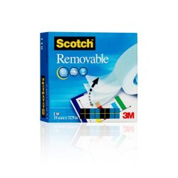 Scotch Removable Invisible Tape, 19 mm x 33 m, 1 Roll/Pack