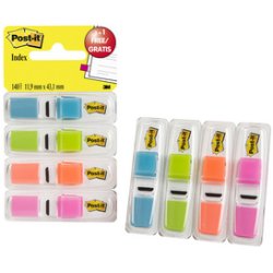 Post-it Marque-pages Index, 11,9x43,2 mm, distributeur de 4