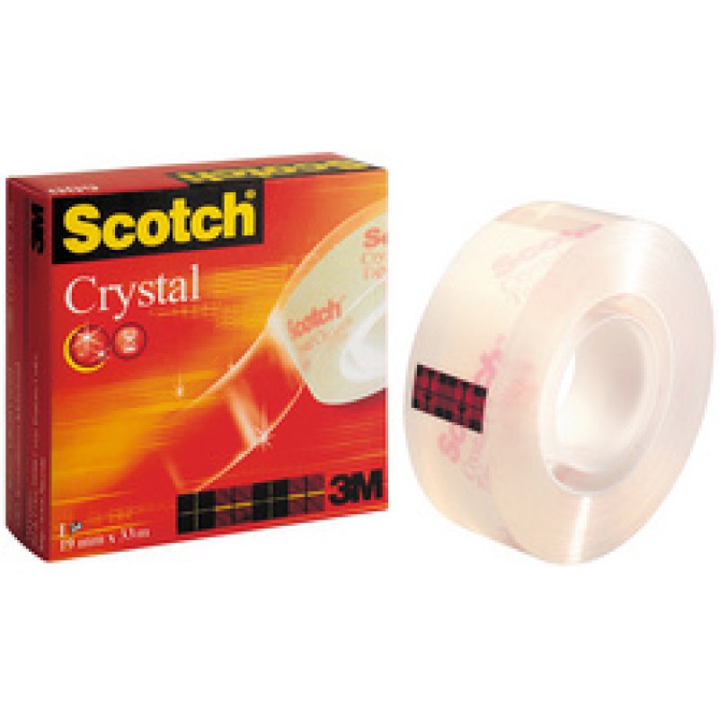 Scotch Ruban adhésif Crystal Clear 600, 19 mm x 66 m, carton