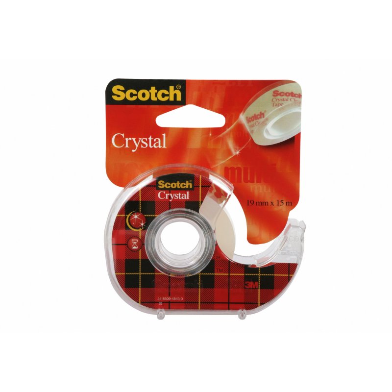 Scotch Ruban adhésif Crystal, transparent, avec dévidoir