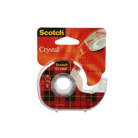 Scotch Ruban adhésif Crystal, transparent, avec dévidoir
