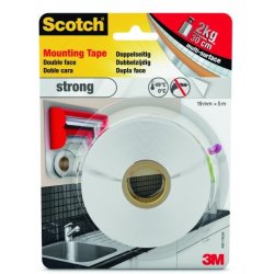 3M Scotch Ruban adhésif de montage double face, 19 mm x 5m