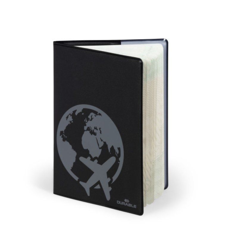 Durable 214401 passport cover Black