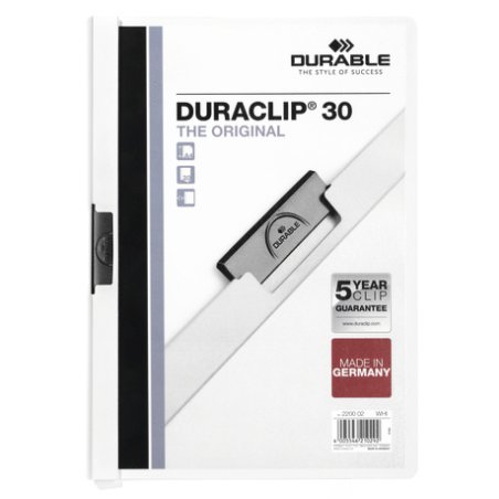 DURABLE Chemise à clip DURACLIP ORIGINAL 30, A4, blanc