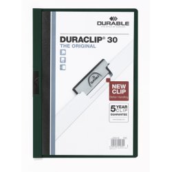 Durable DURACLIP 30 A4 report cover PVC Black, Green, Transparent