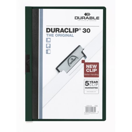 Durable DURACLIP 30 A4 report cover PVC Black, Green, Transparent