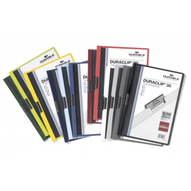 Durable DURACLIP 30 A4 report cover PVC Black, Green, Transparent