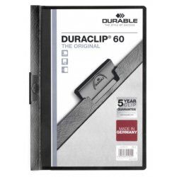 Durable Duraclip 60 protège documents PVC Noir, Transparent