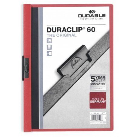Durable Duraclip 60 report cover PVC Red, Transparent