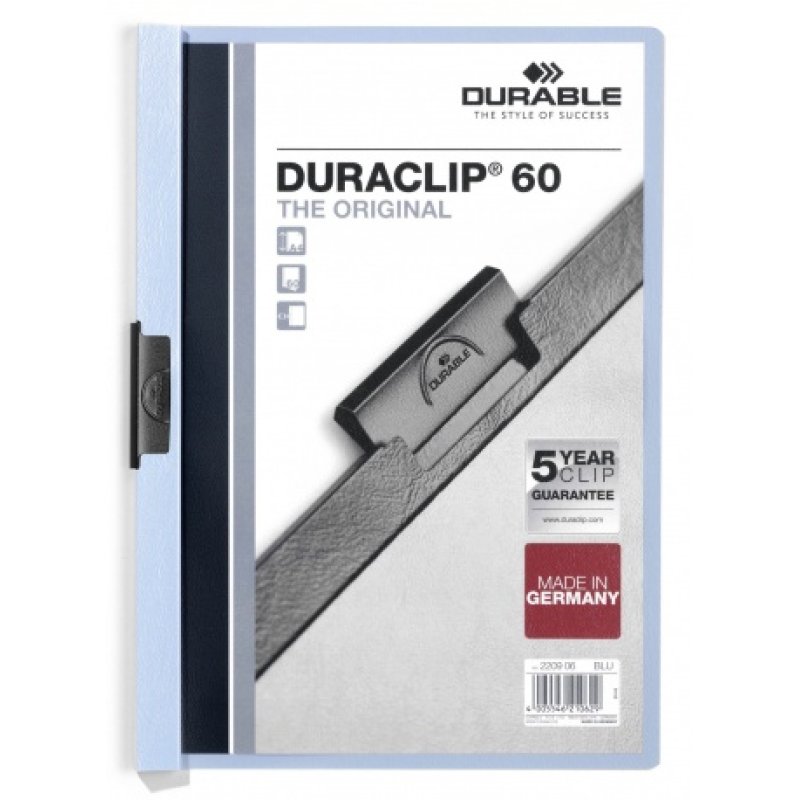 DURABLE DURACLIP ORIGINAL 60 Chemises à pince, A4, bleu