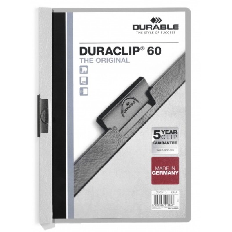 Durable DURACLIP 60 A4 report cover PVC Grey