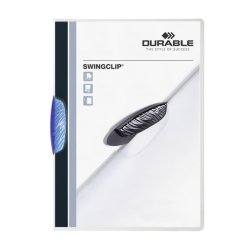 DURABLE Chemise à clip SWINGCLIP, format A4, clip bleu