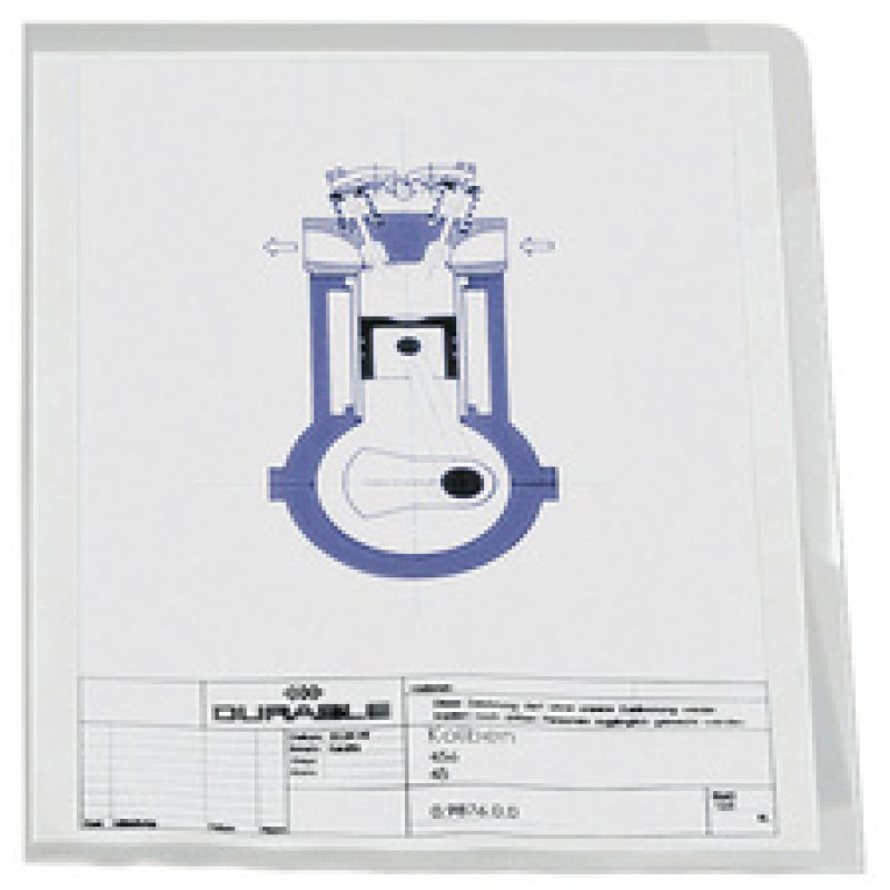 DURABLE Pochettes-coins, A4, en PP, 0,12 mm, jaune