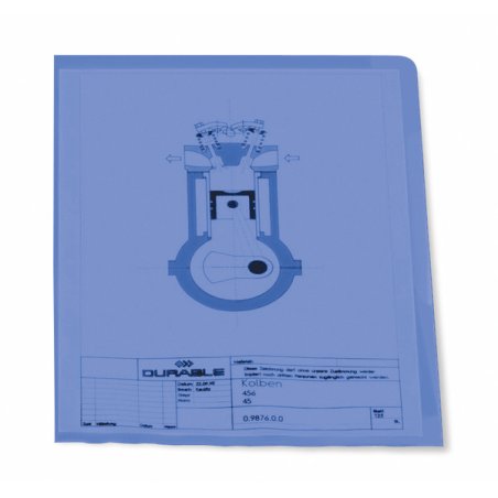 DURABLE Pochette coin, A4, en PP, 0,12 mm, bleu