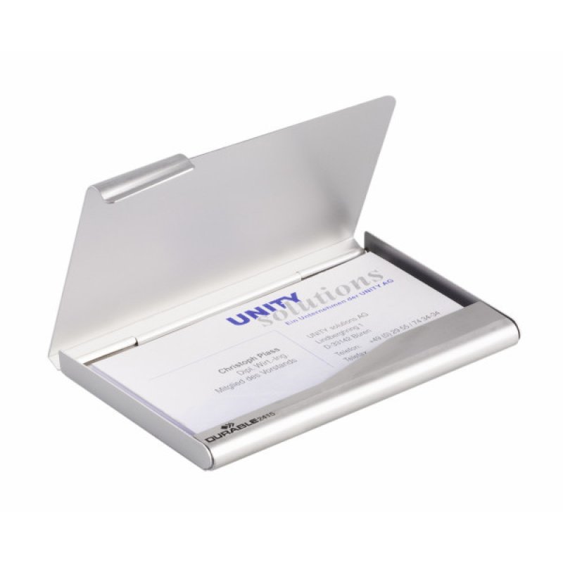 DURABLE Etui pour cartes de visite BUSINESS CARD BOX, argent